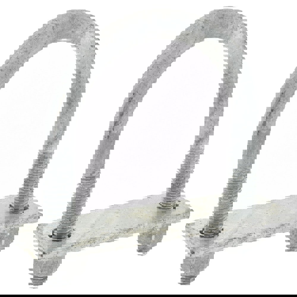 Round U-Bolt: With Mount Plate, 3/8-16 UNC, 1-1/4